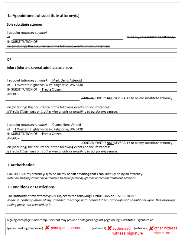 Visual Instructions How To Execute Western Australian Enduring Power Of Attorney Document 